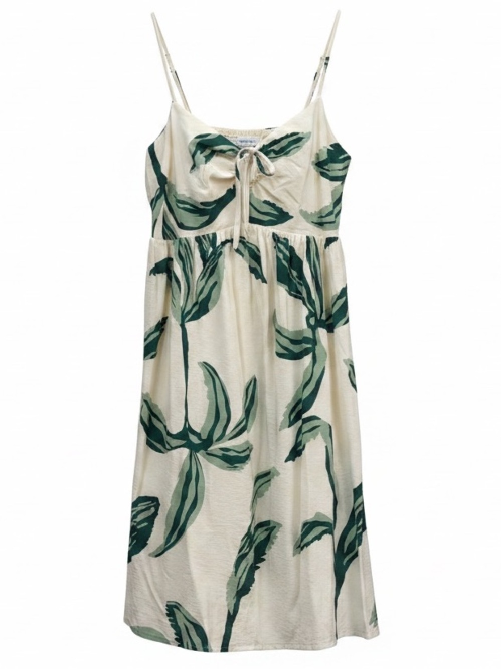 Nine West Cream Mini Dress with Green Leaf Print